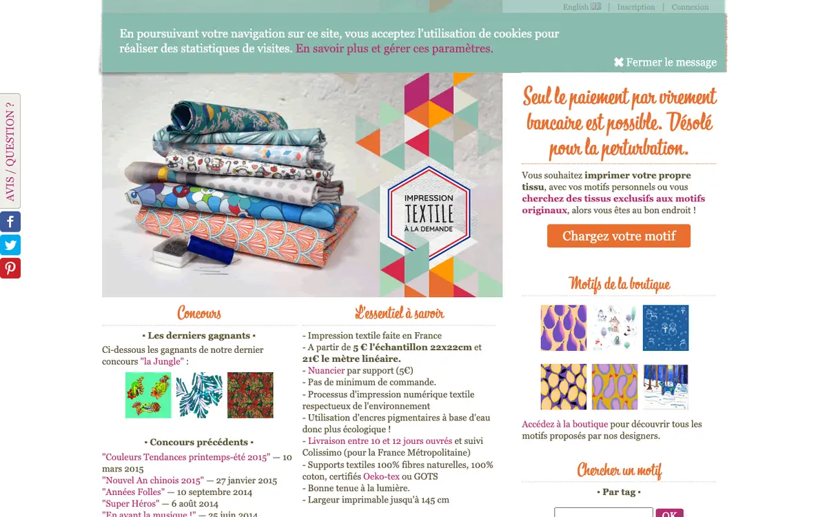 Sam'Oz, impression textile à la demande's website