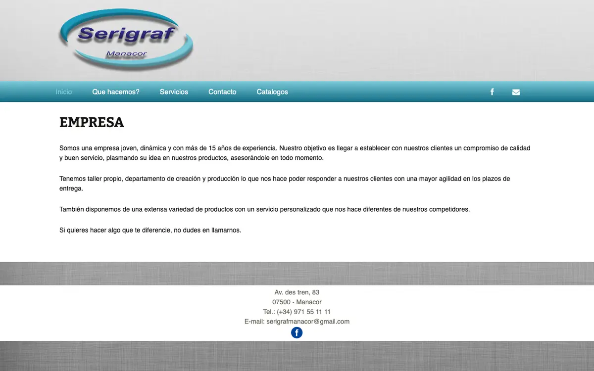 La web de Serigraf Manacor S.L.U.