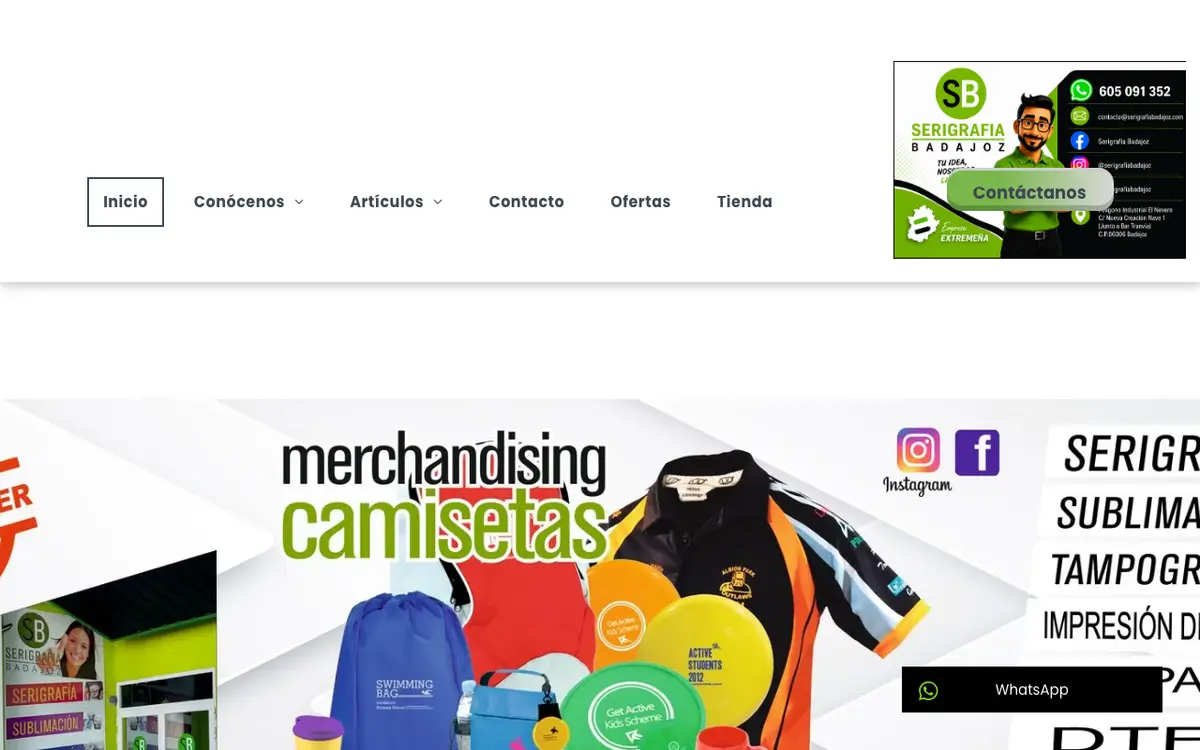 O site de SERIGRAFIA BADAJOZ C.B.