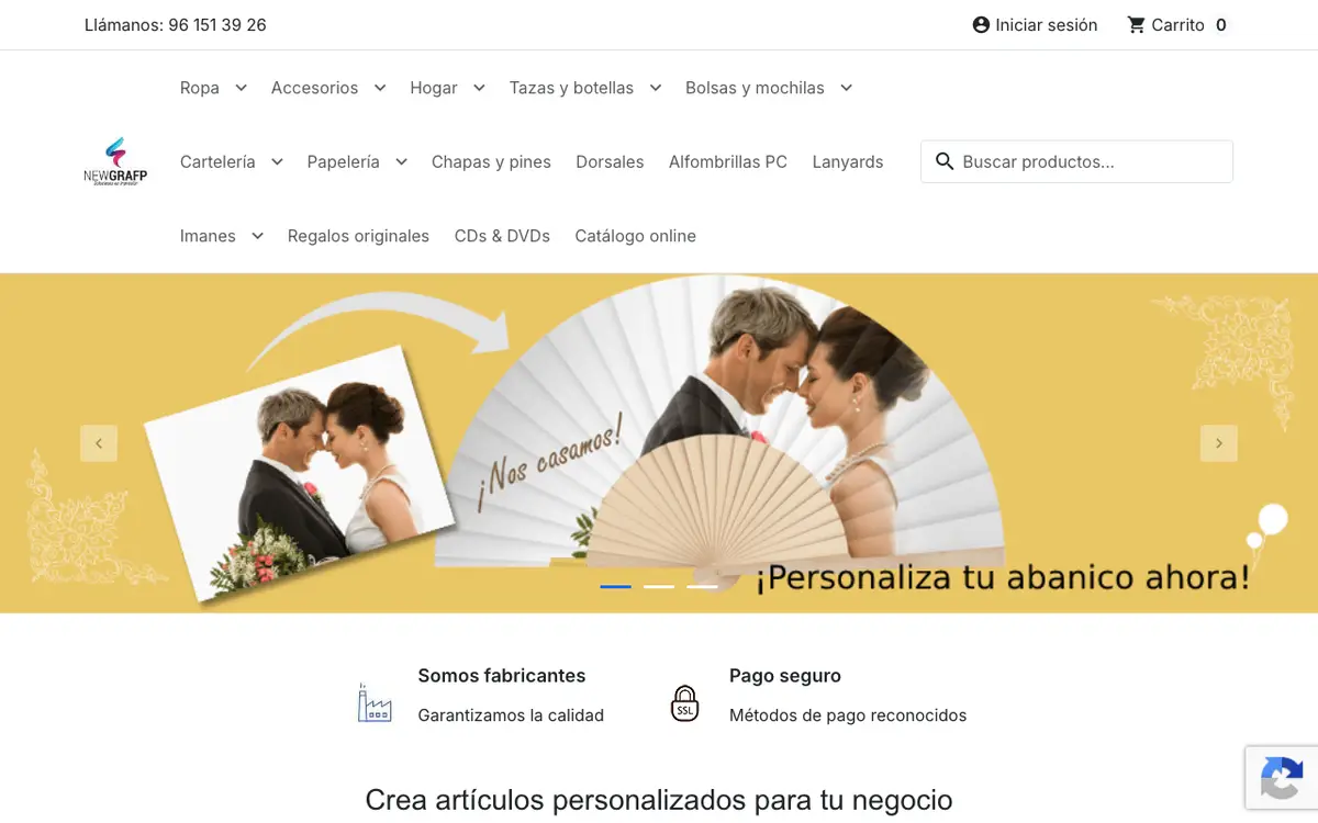 Le site de Serigrafía Newgrafp