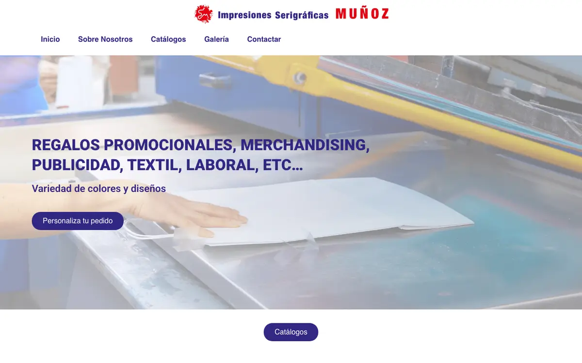 Serigráficas Muñoz's website