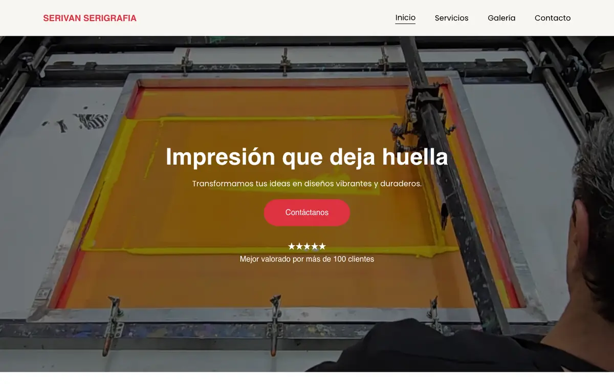 La web de Serivan Serigrafía