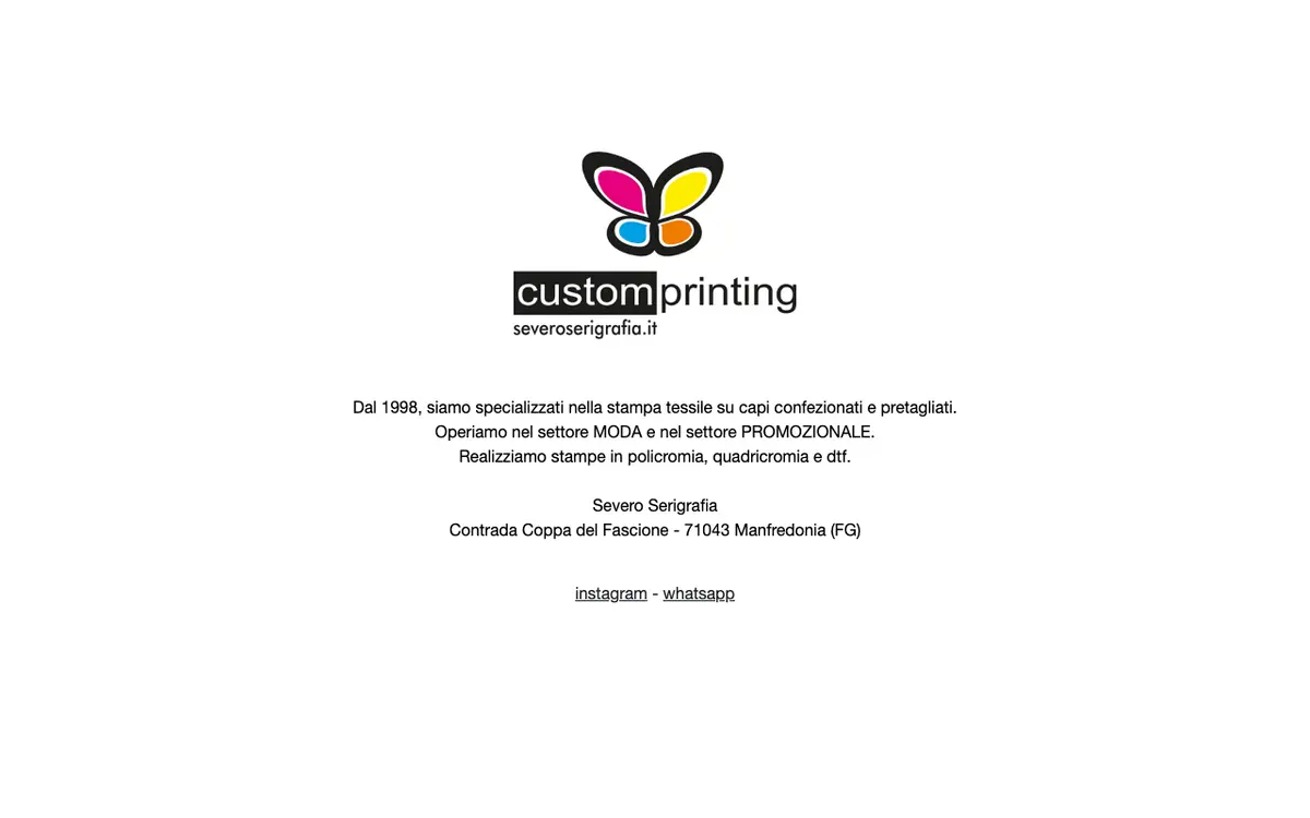 Severo Serigrafia Di Severo Domenico's website