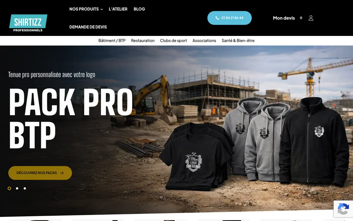 Il sito di Shirtizz-Pro - Flocage & Personnalisation de vêtement