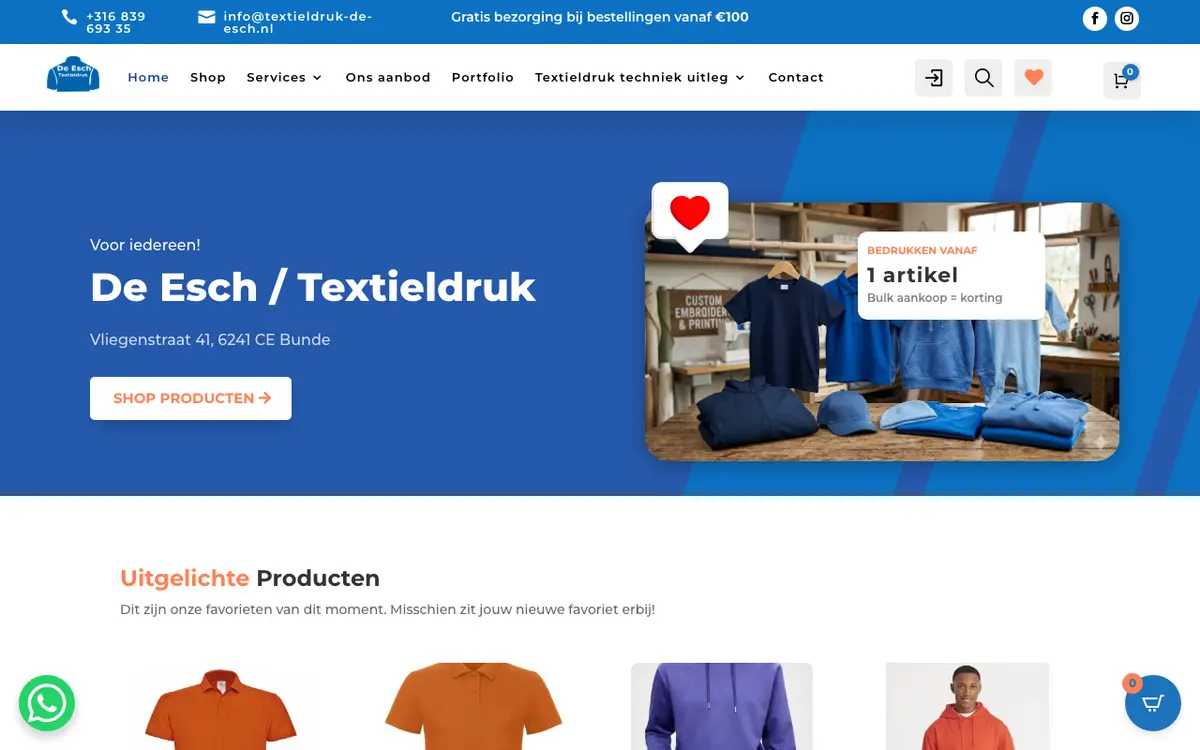 Le site de Sporthuis/Textieldruk De Esch