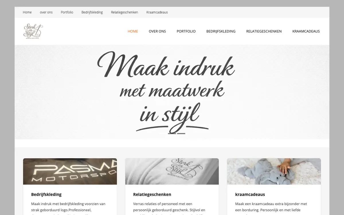 De website van Sterk in stijl