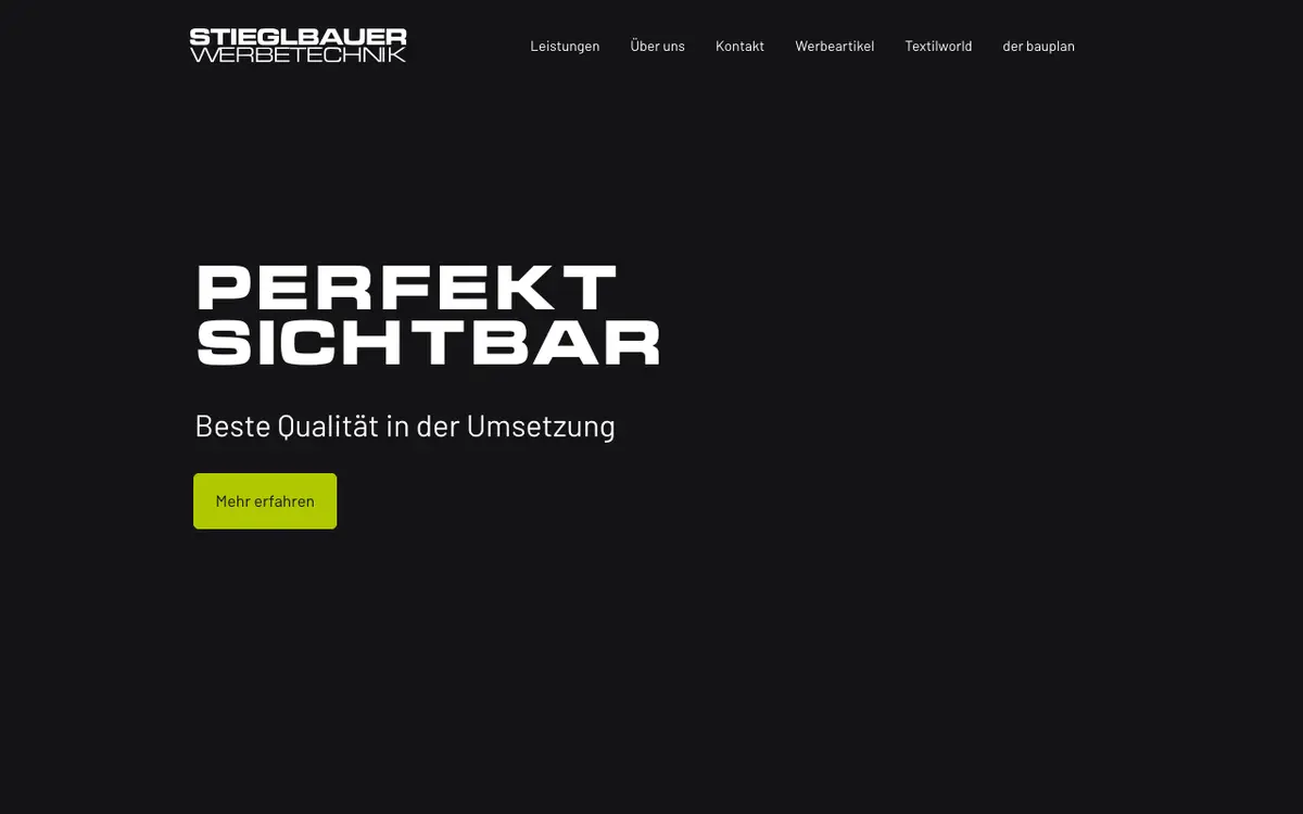 Le site de Stieglbauer Werbetechnik