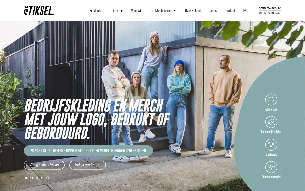 De website van Stiksel | Textieldrukkerij