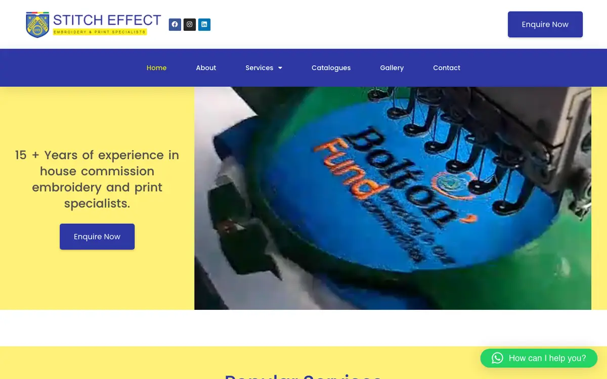 Webbplatsen för Stitch Effect (UK) Ltd