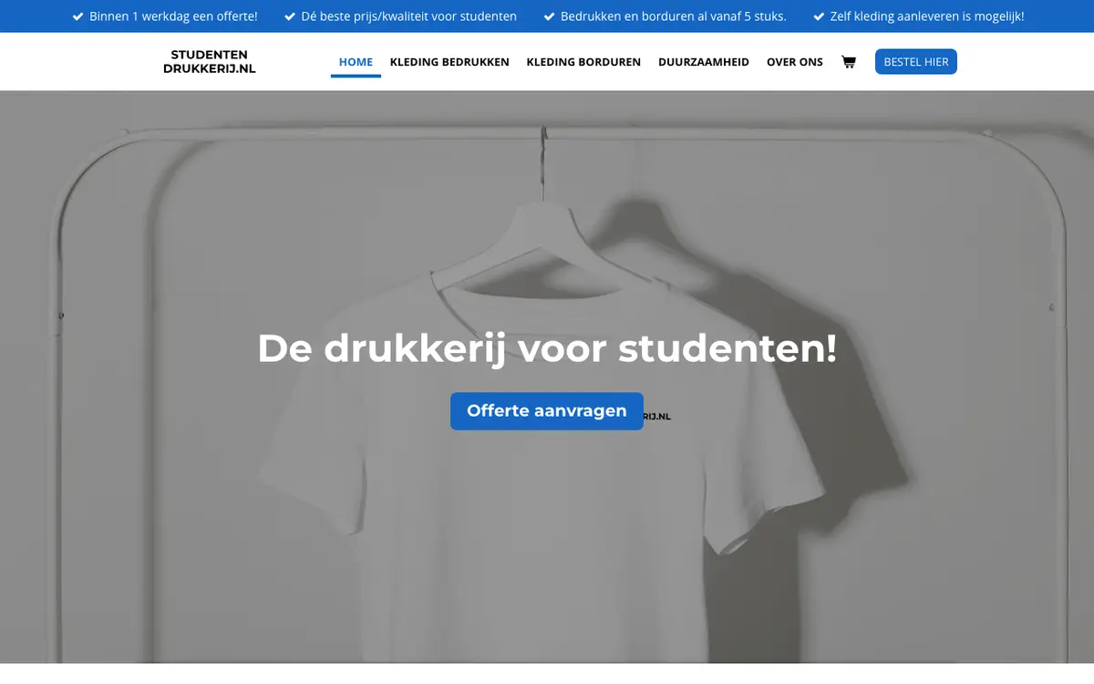 Webbplatsen för Studentendrukkerij.nl