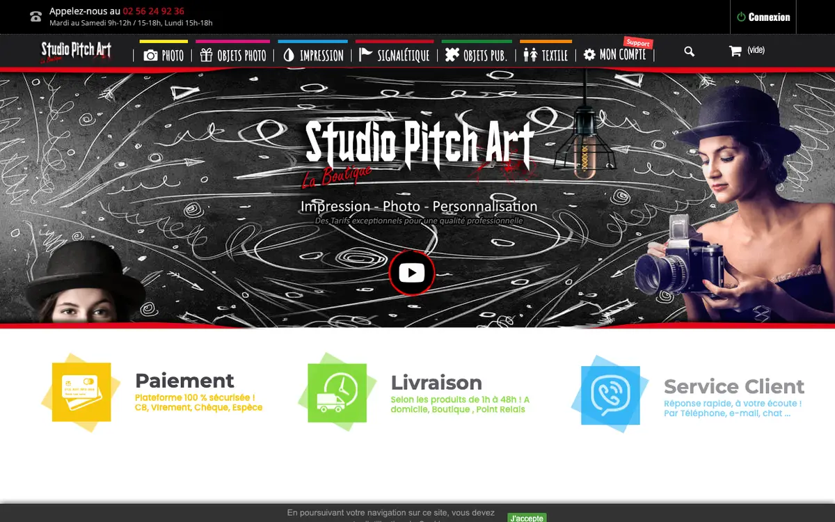 Hjemmesiden for Studio Pitch Art