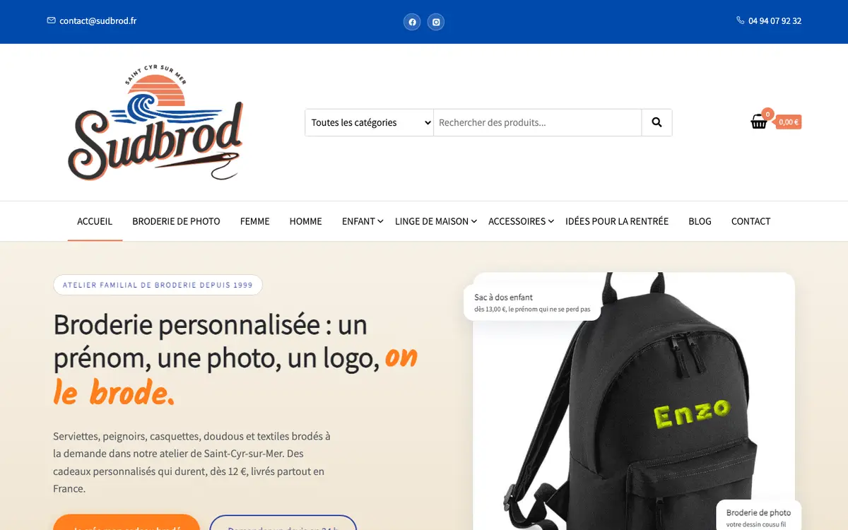 Le site de Sud broderie