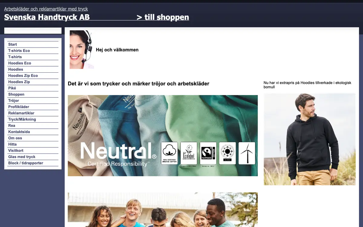 Svenska Handtryck AB's website