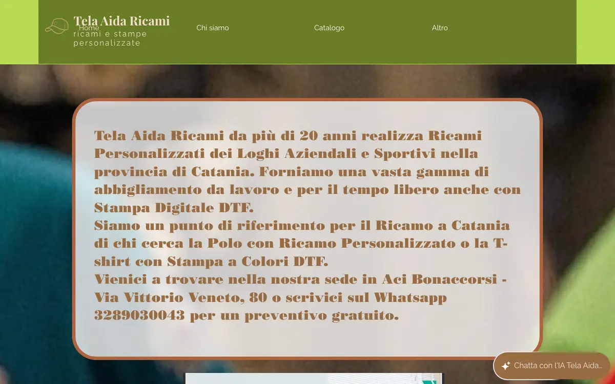 Il sito di Tela Aida ricami