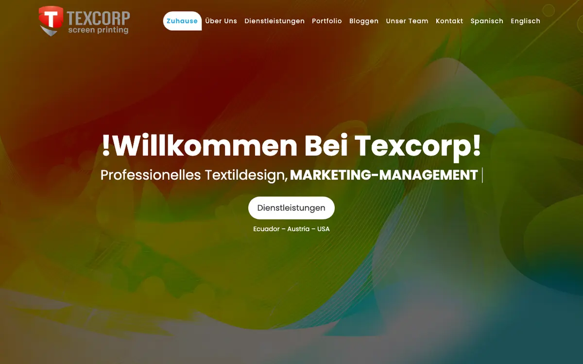 Le site de TEXCORP e.U. Textil Siebdruck-Werbeartikel