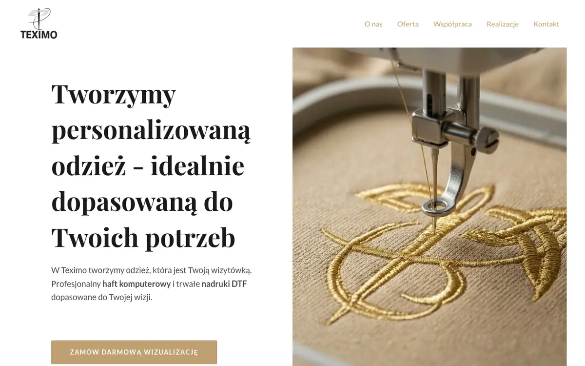 Le site de Teximo – Haft Komputerowy i Nadruki na odzieży