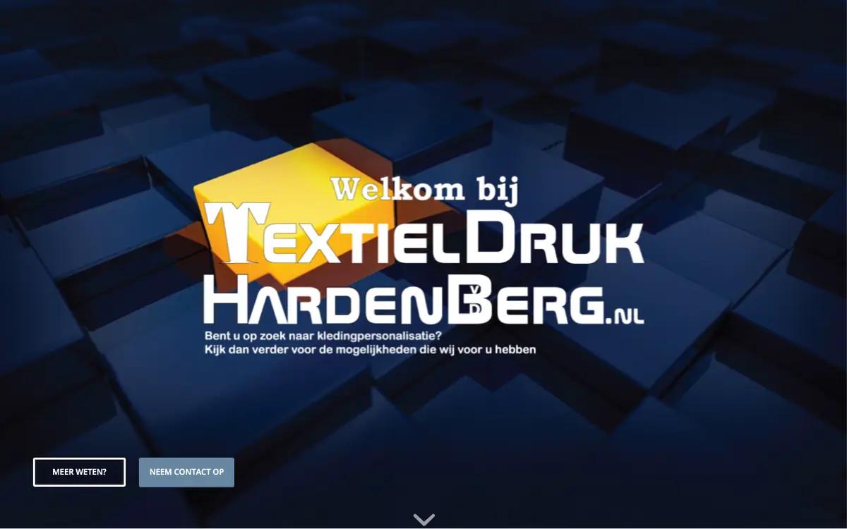 De website van Textiel Druk Hardenberg