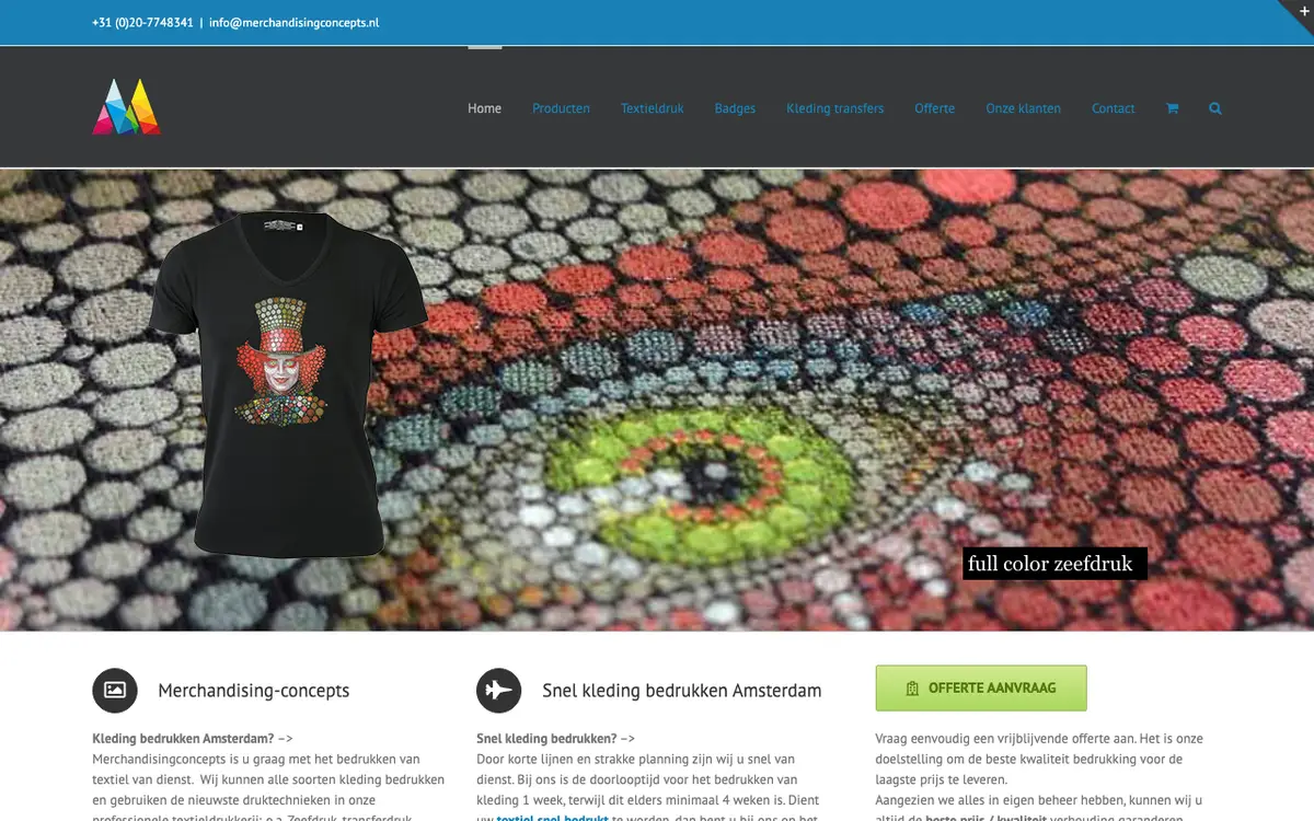 De website van Textieldruk-Rotterdam