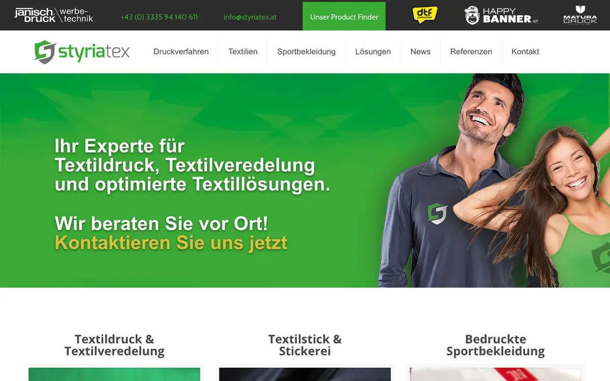 Textildruck Steiermark Styriatex's website