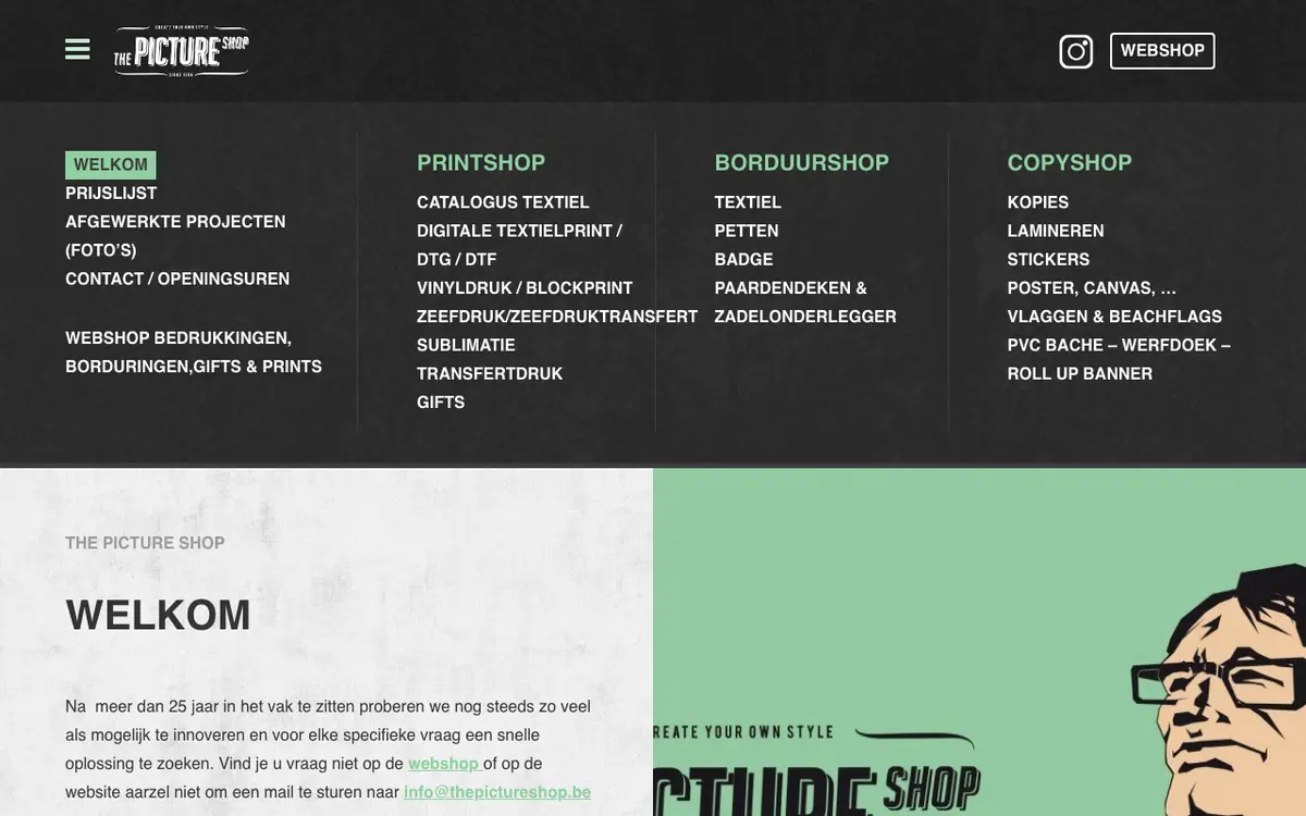 The Picture Shop's website