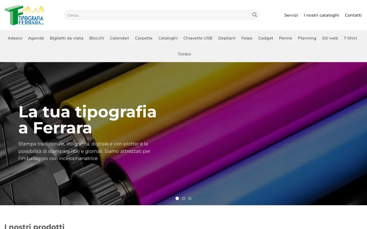 De website van Tipografia Ferrara
