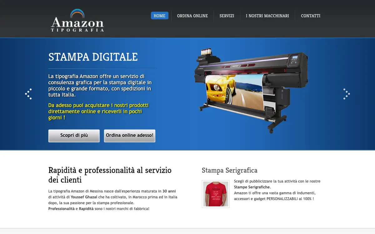 Le site de TIpografia Serigrafia Amazon