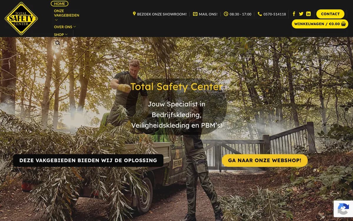 Le site de Total Safety Center - Bedrijfskleding en werkkleding specialist