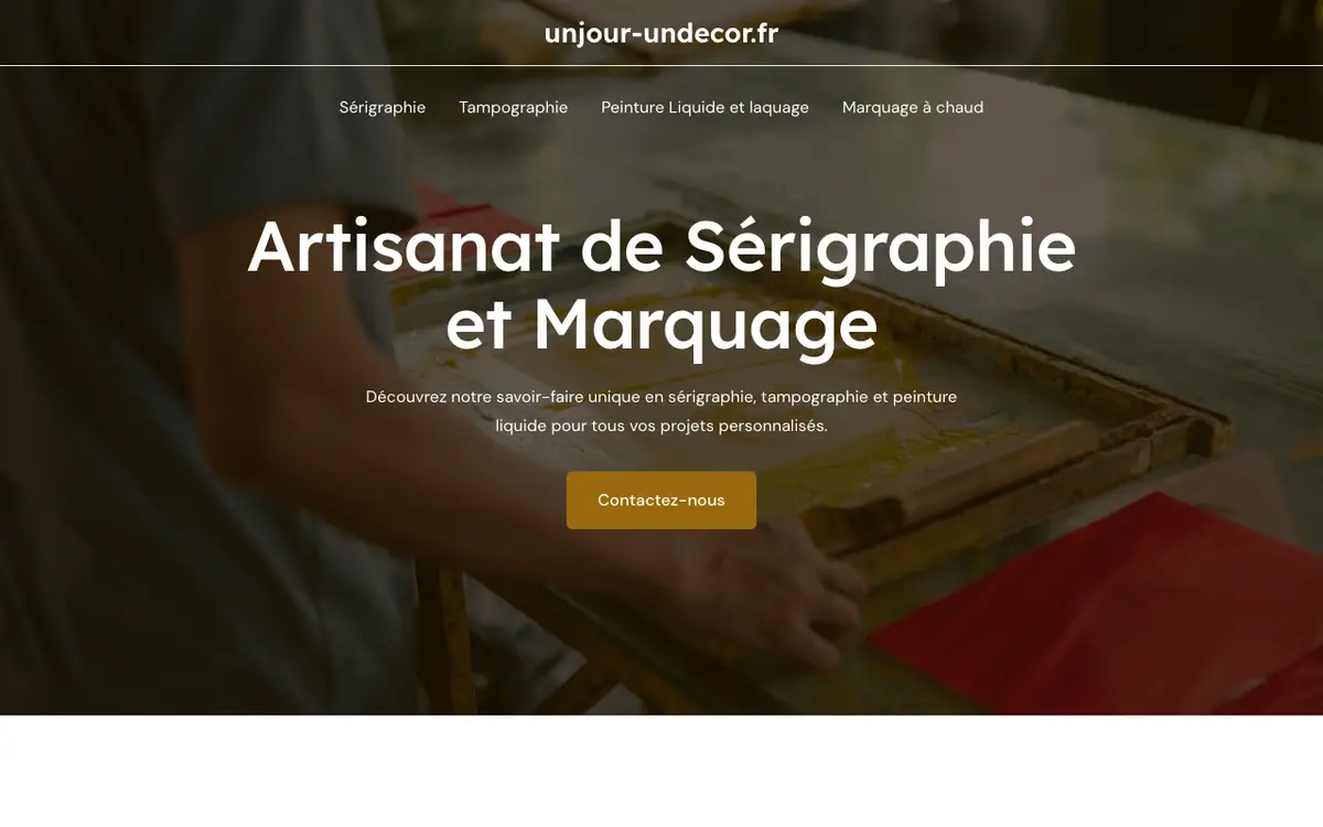 Webbplatsen för Un jour un décor-Sérigraphie