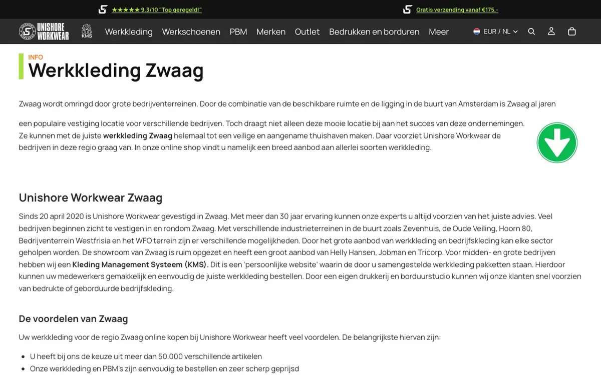 Unishore Workwear - Zwaag's website
