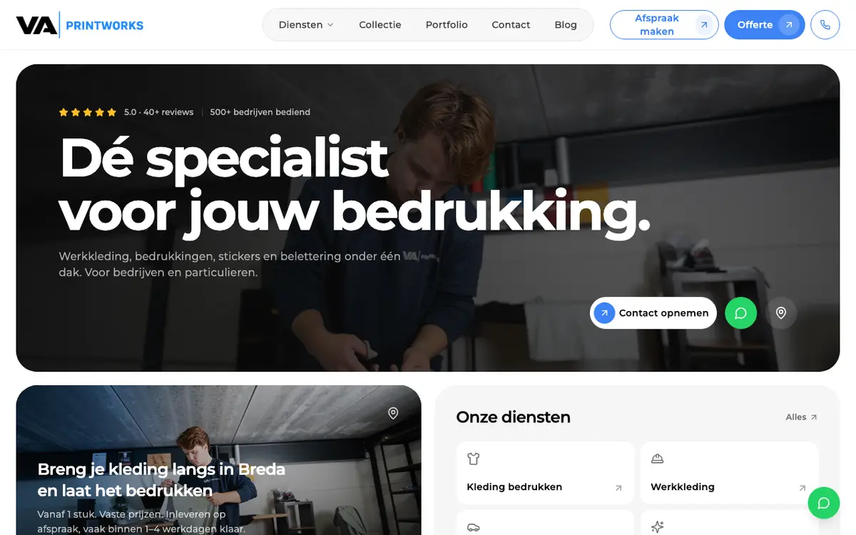 VA Printworks | Kleding Bedrukken Breda en Omstreken's website