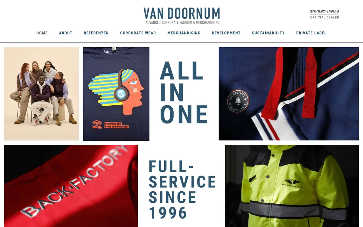 Die Website von Van Doornum GmbH & Co KG