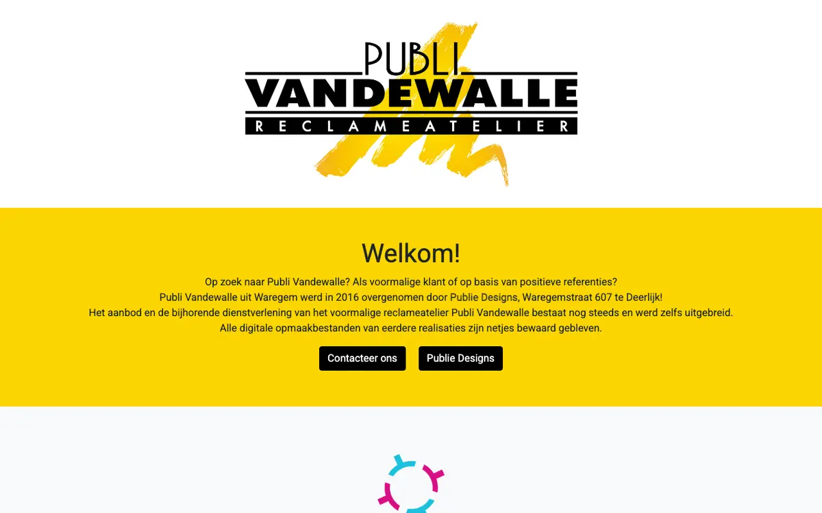 De website van Vandewalle Publi bv