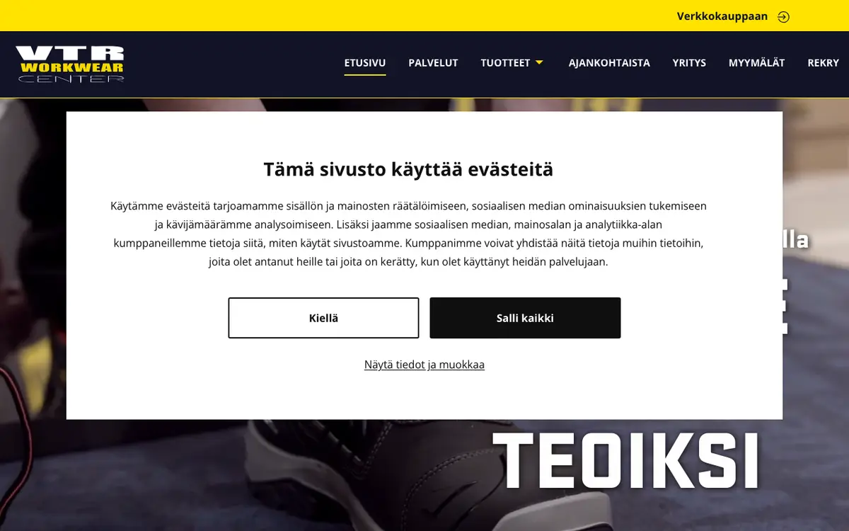 Le site de VTR Workwear Center Vaasa