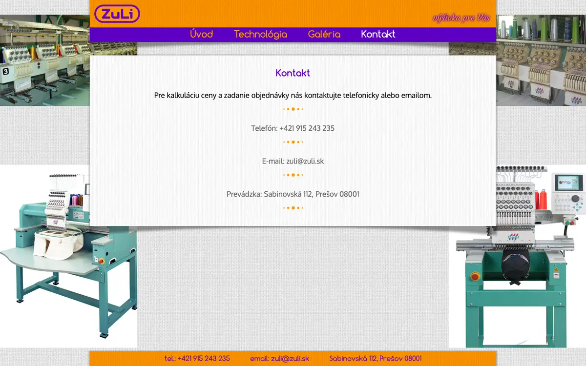 vyšívanie prešov's website