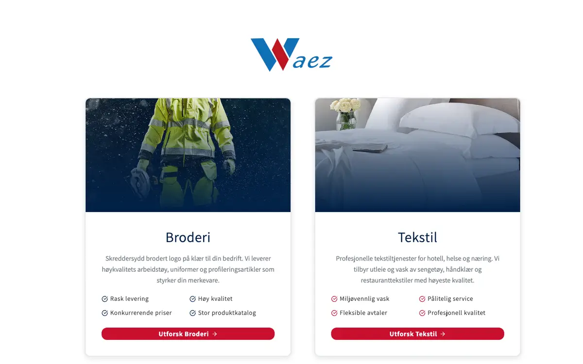 WAEZ Tekstil & Broderi's website