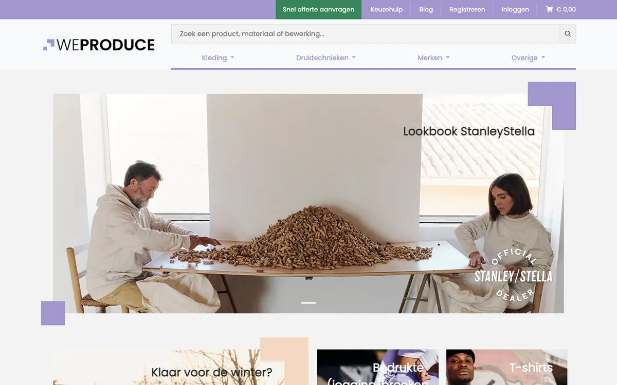 De website van We Produce B.V.