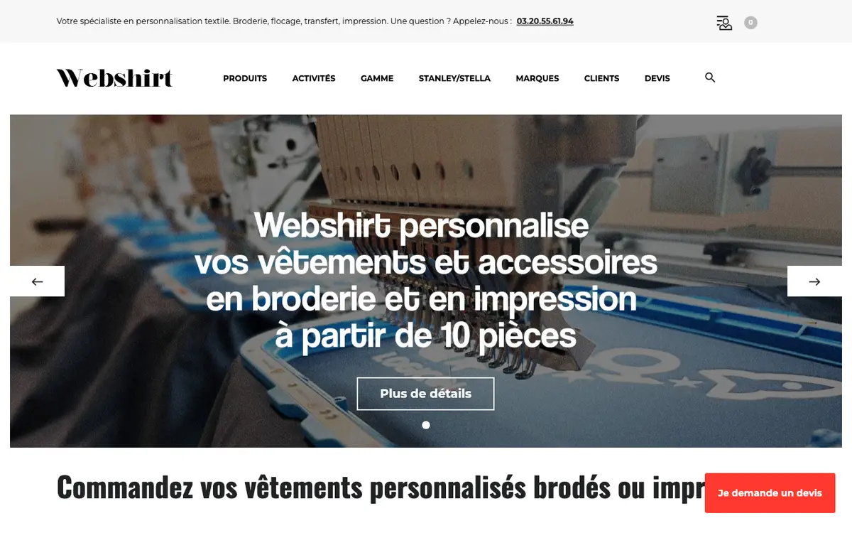 Webbplatsen för Webshirt