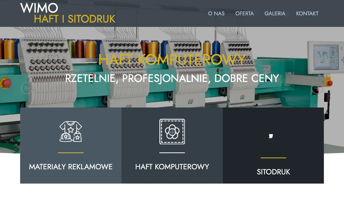 Le site de WIMO haft maszynowy sitodruk