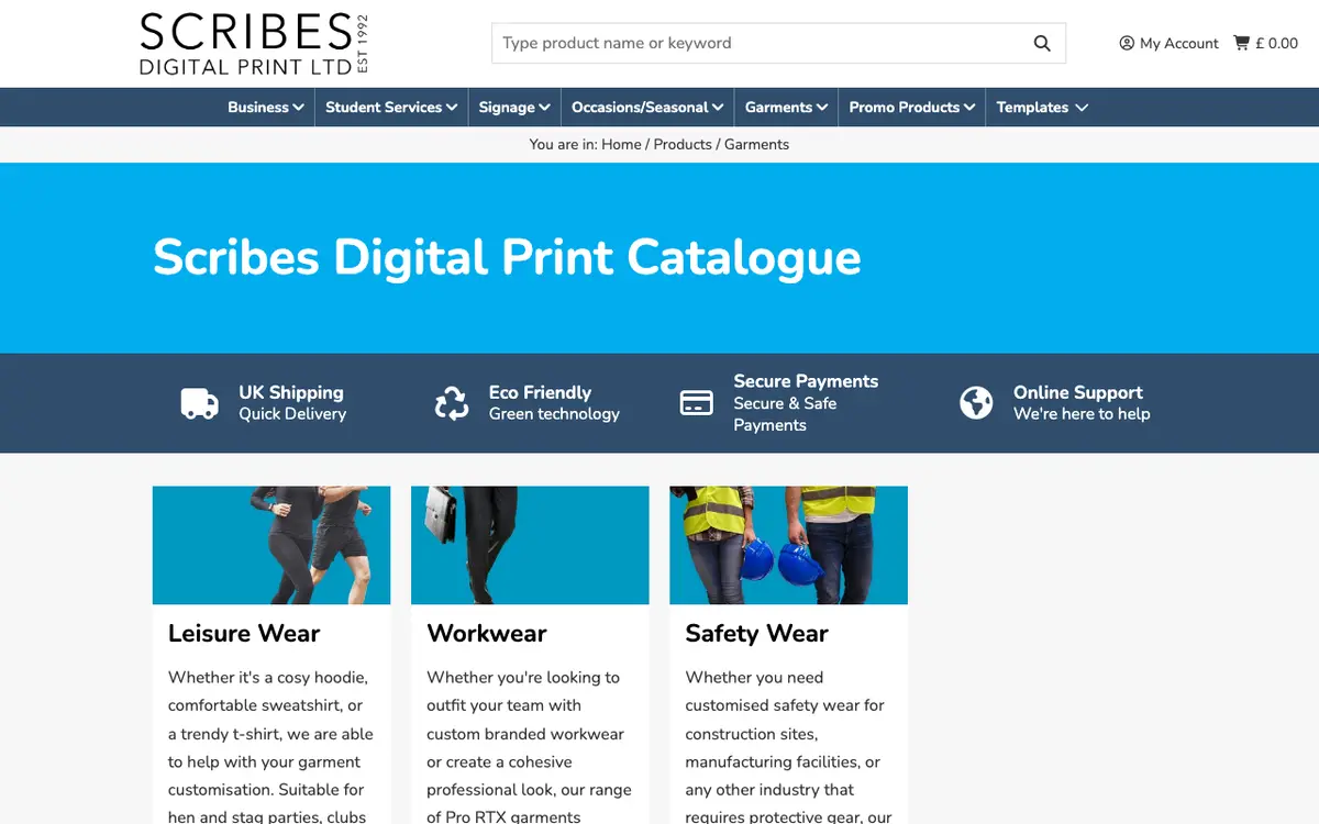La web de Workwear Printing Hull